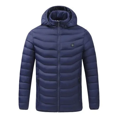 Men Winter Warm Waterproof USB Heating Jacket Thermostat Clothing