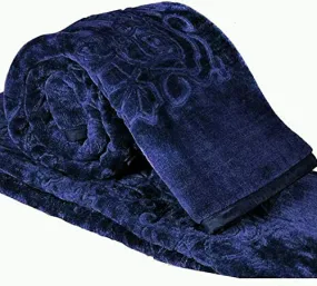 Mink Double Bed Blanket, Navy Blue