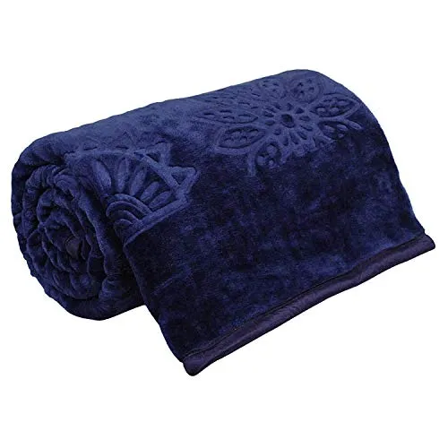 Mink Double Bed Blanket, Navy Blue