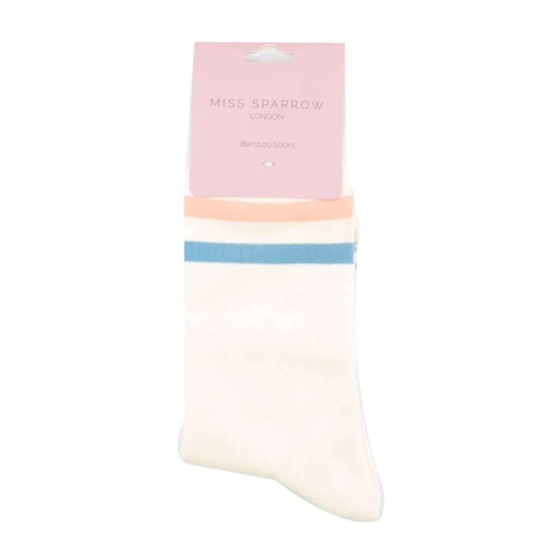 Miss Sparrow Sport Stripes Socks White