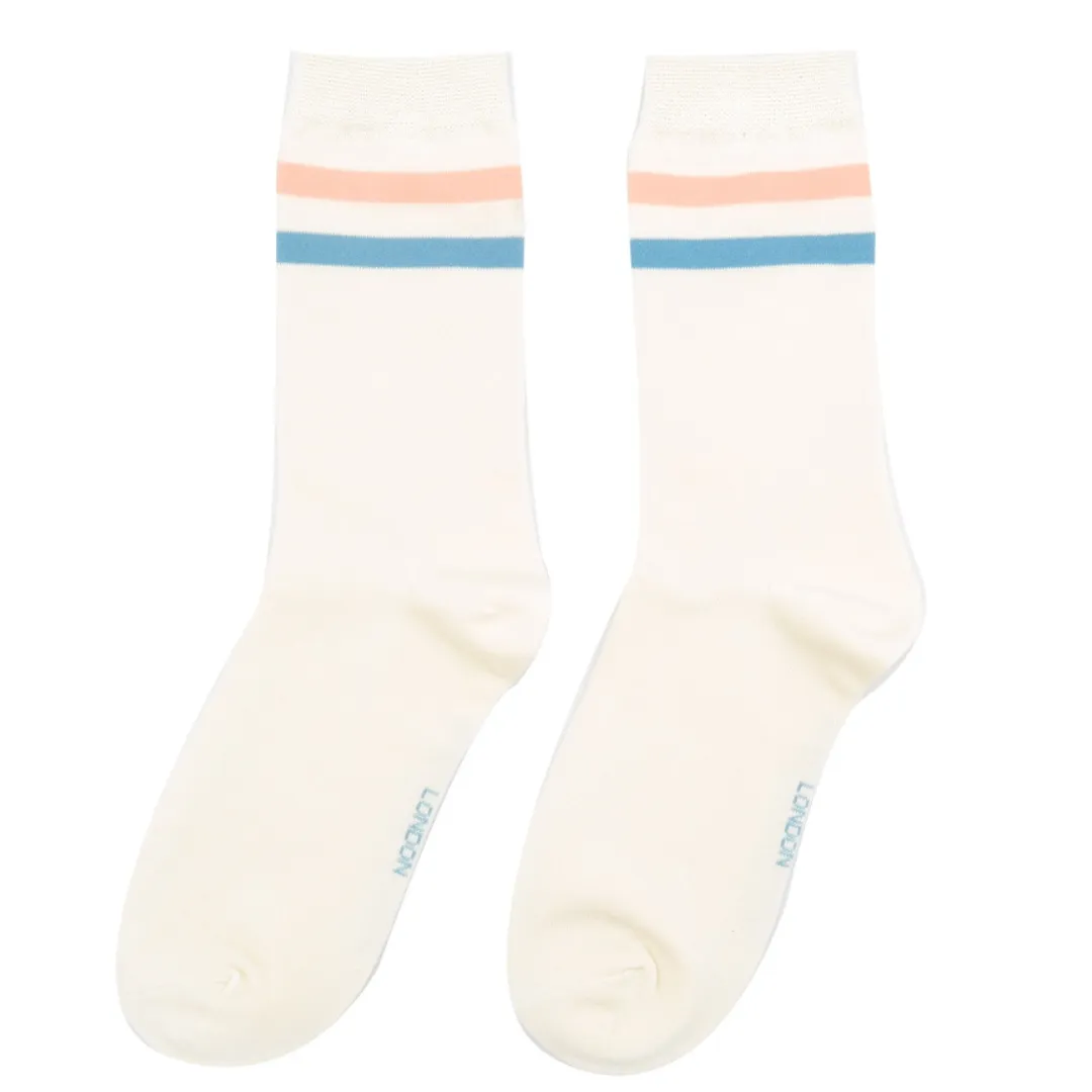 Miss Sparrow Sport Stripes Socks White