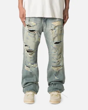 MNML Ultra Baggy Distressed Denim Jeans Vintage Blue