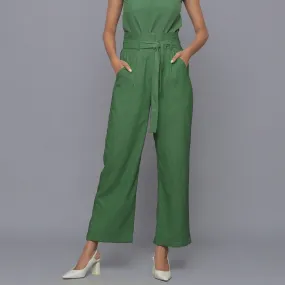 Moss Green Warm Cotton Corduroy Ankle Length Pant