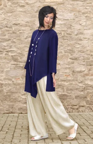 Nagano Tunic in Lapis Papyrus