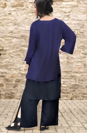 Nagano Tunic in Lapis Papyrus