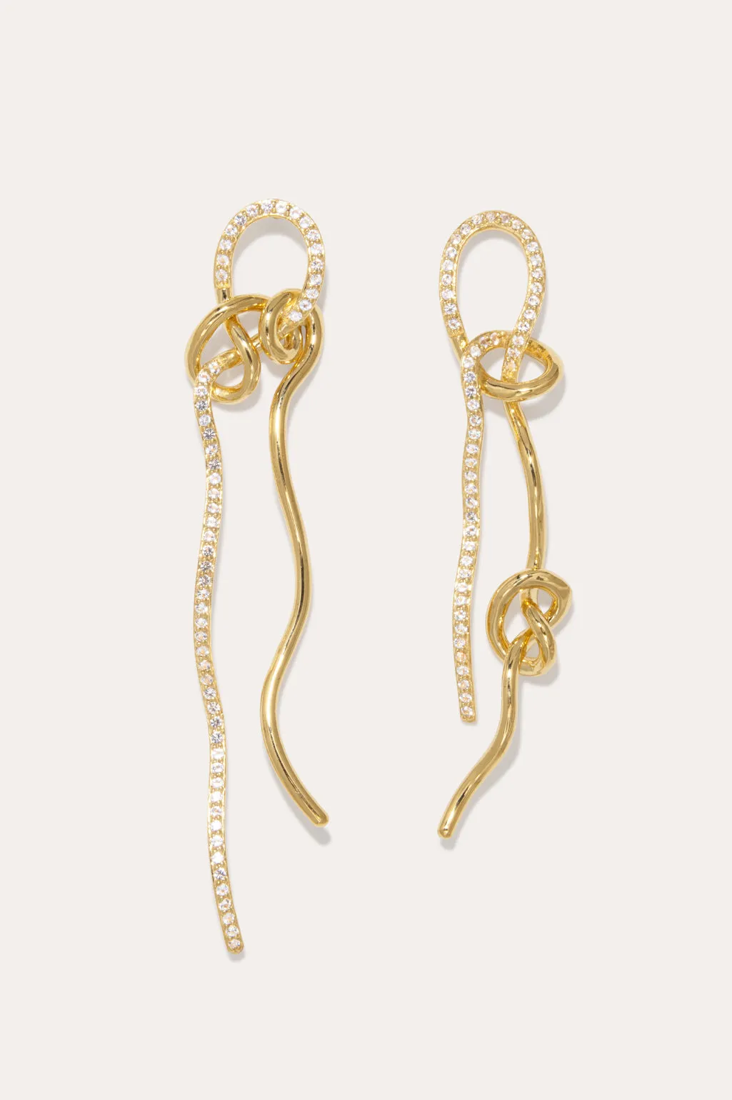 Not Even The Mathematician Can Create Things At Will - White Topaz and Recycled Gold Vermeil Earrings