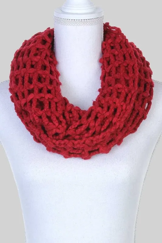 Open Weave Knit Infinity Scarf