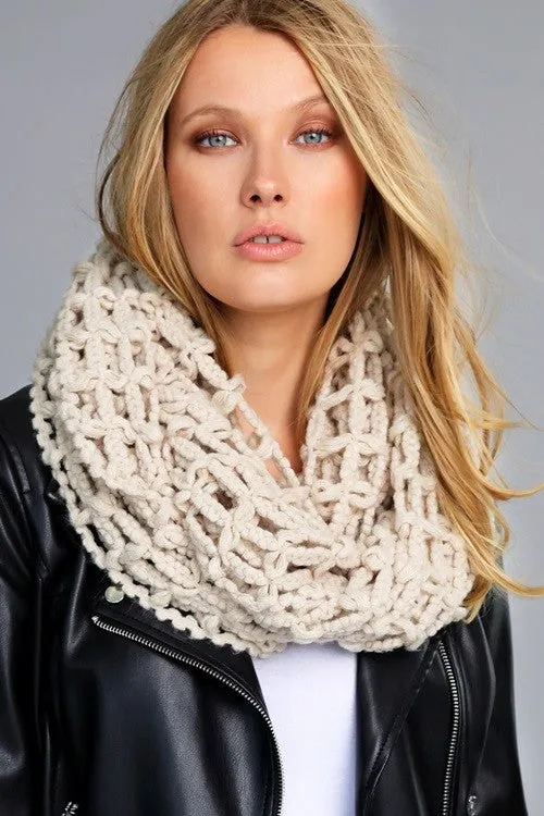 Open Weave Knit Infinity Scarf