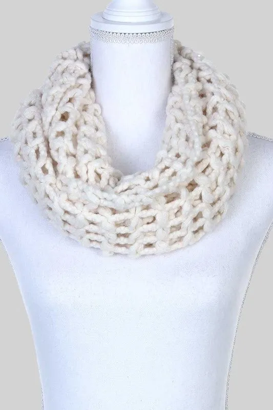 Open Weave Knit Infinity Scarf