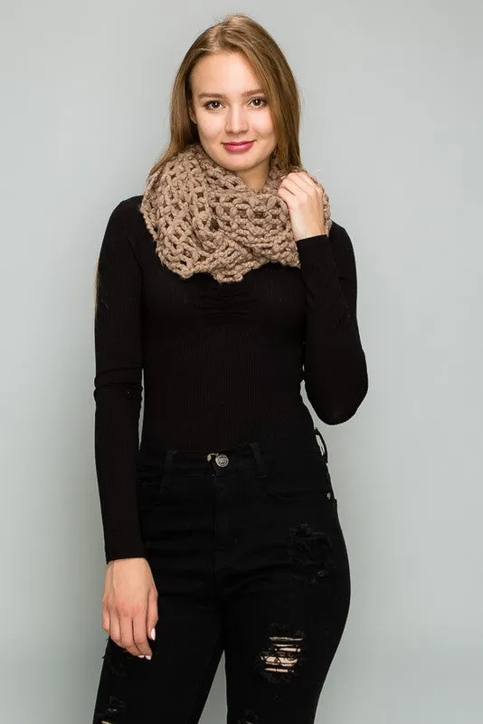 Open Weave Knit Infinity Scarf