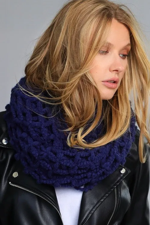 Open Weave Knit Infinity Scarf