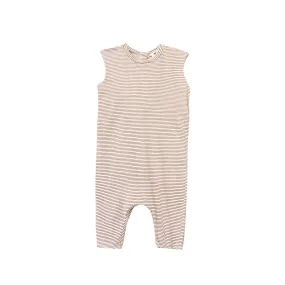 Organic Cotton Jumpsuit: Clay stripe