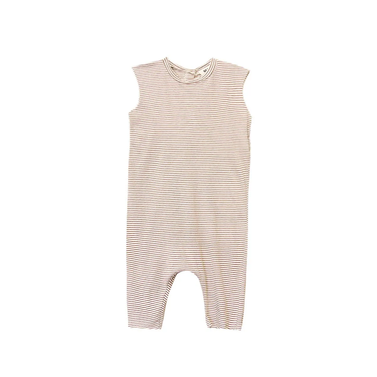 Organic Cotton Jumpsuit: Clay stripe