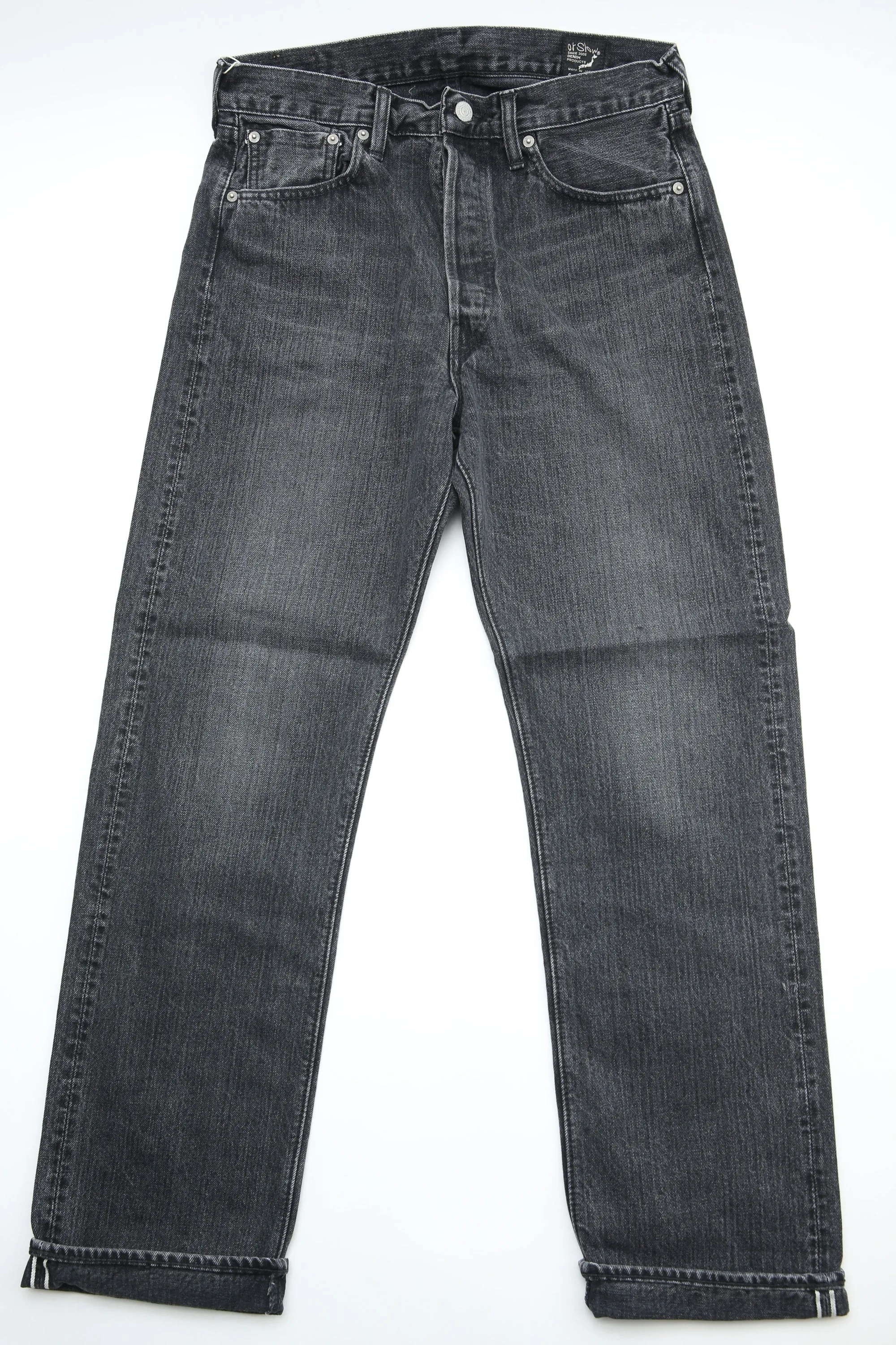 orSlow 105 STANDARD SELVEDGE - BLACK DENIM STONE