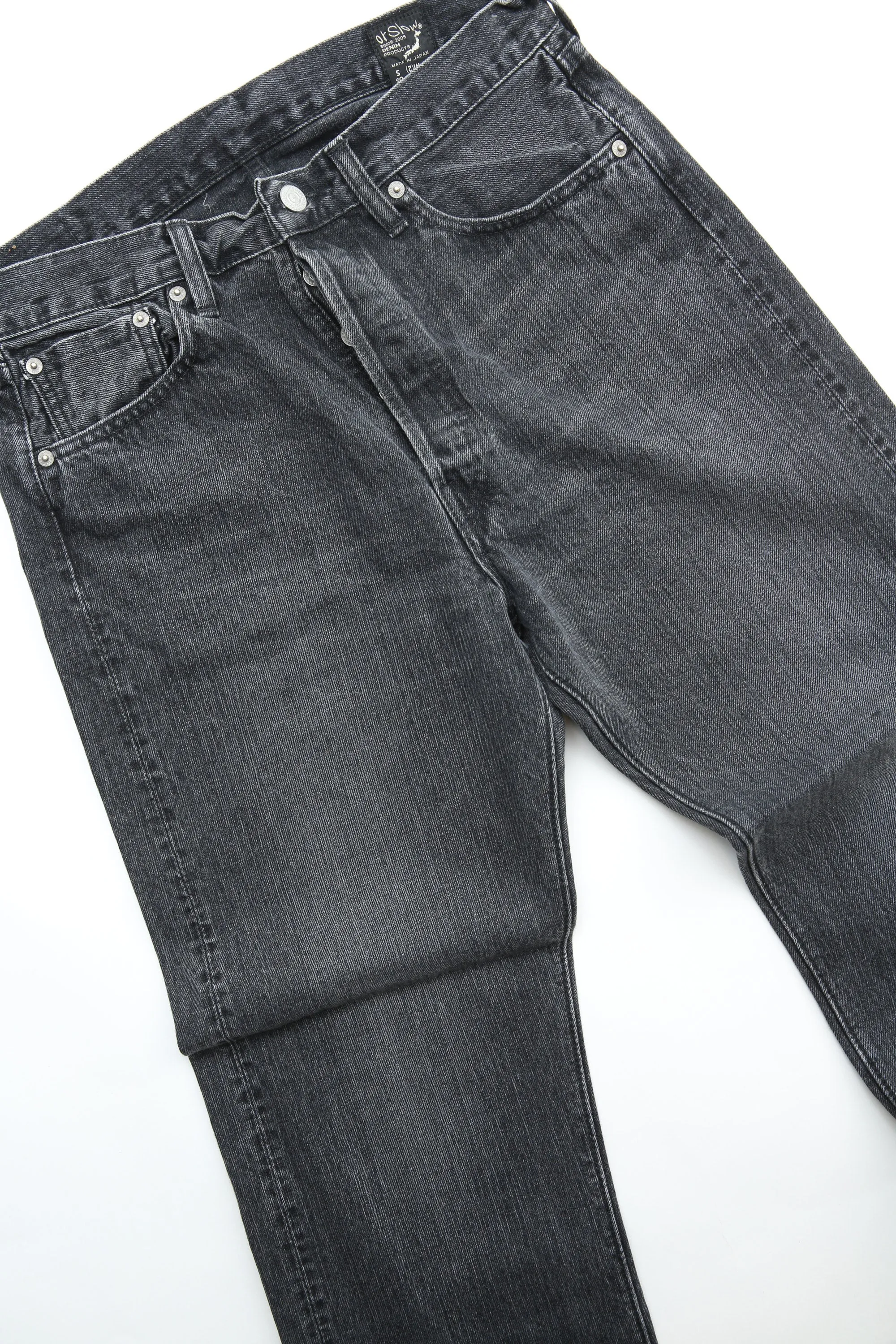 orSlow 105 STANDARD SELVEDGE - BLACK DENIM STONE