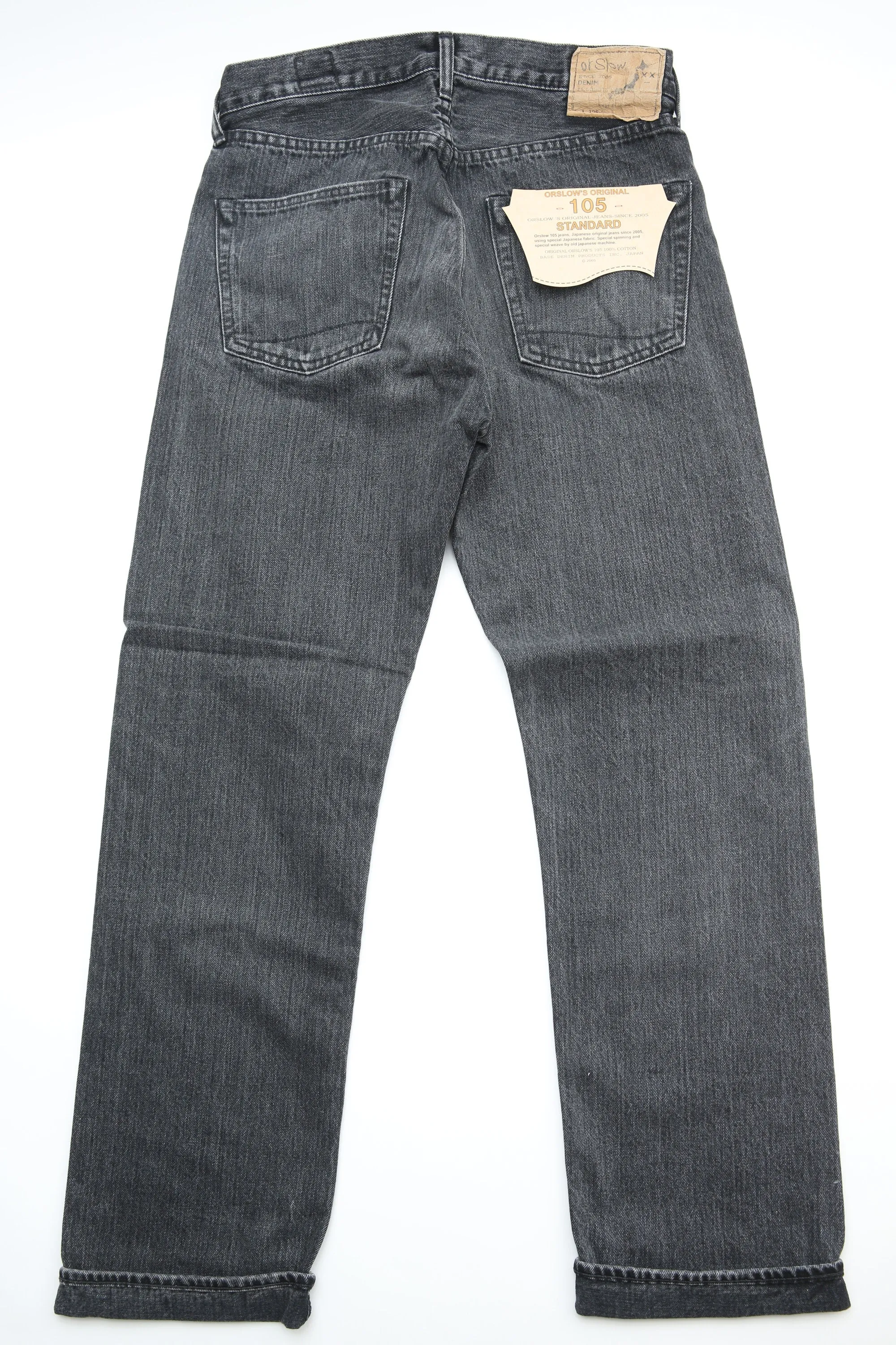 orSlow 105 STANDARD SELVEDGE - BLACK DENIM STONE