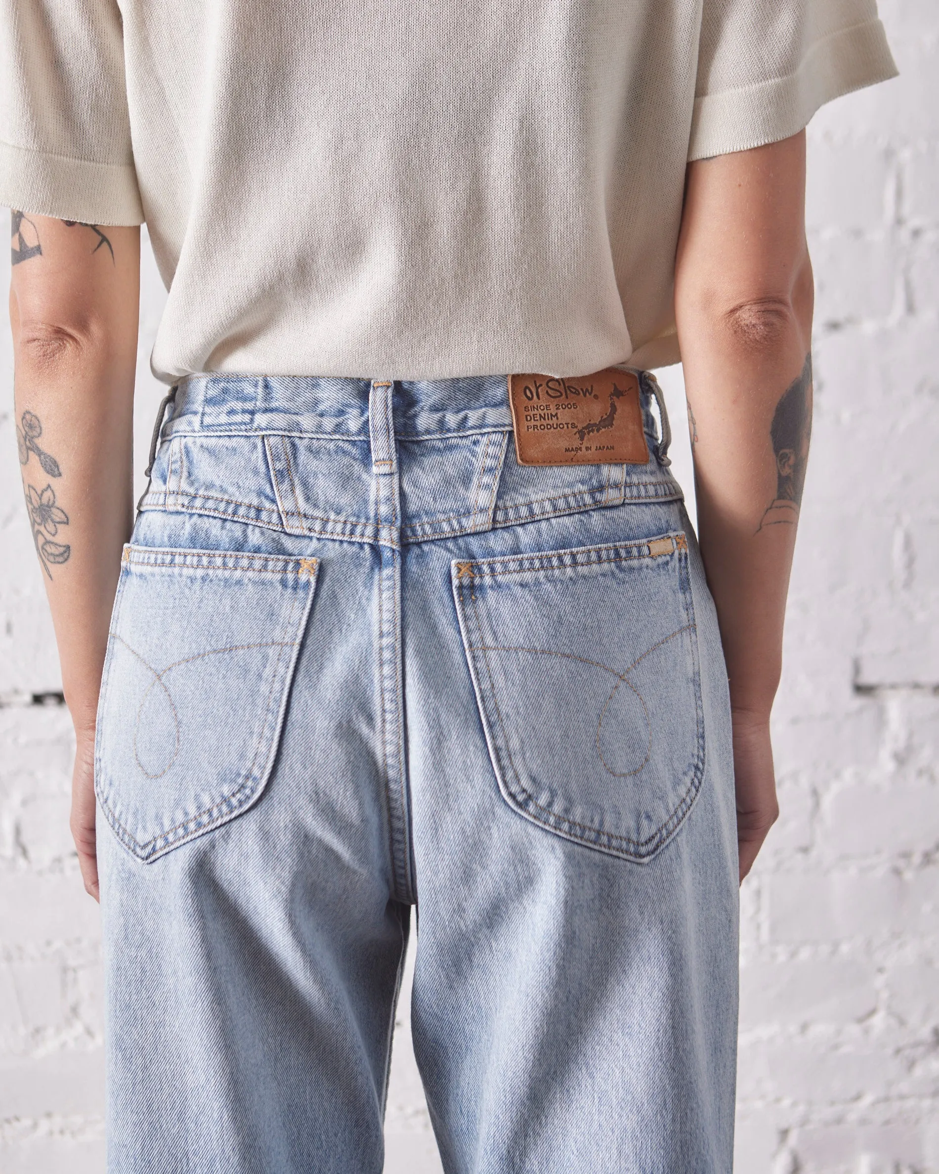 orSlow 80's High Waist Tapered Denim, Sky Blue