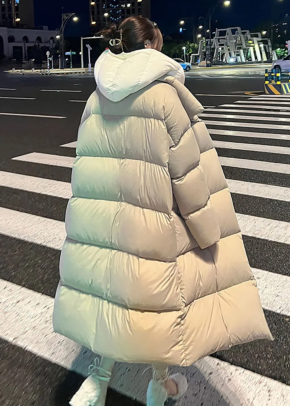 Oversize Hooded Long Down Puffer Coat