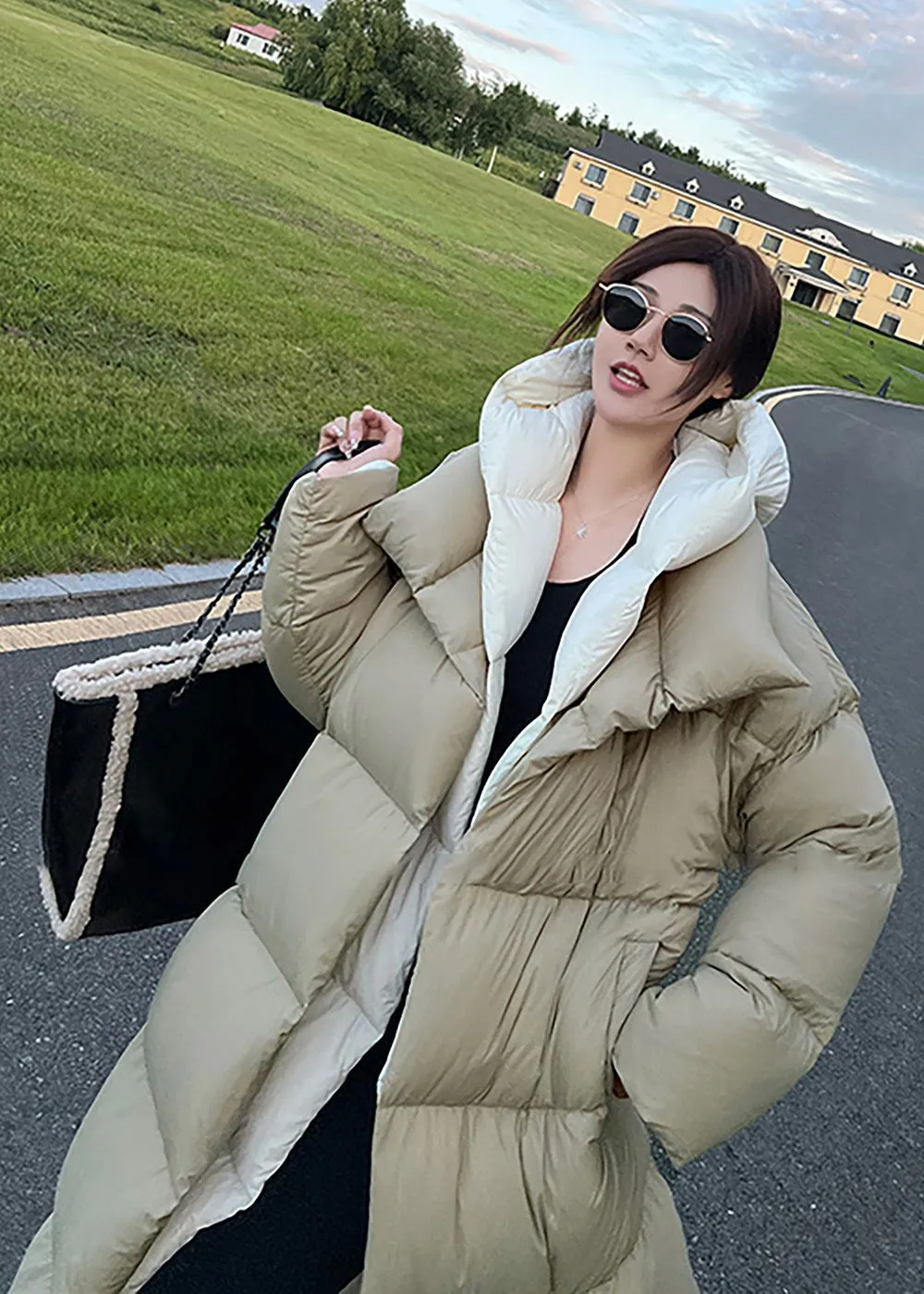 Oversize Hooded Long Down Puffer Coat