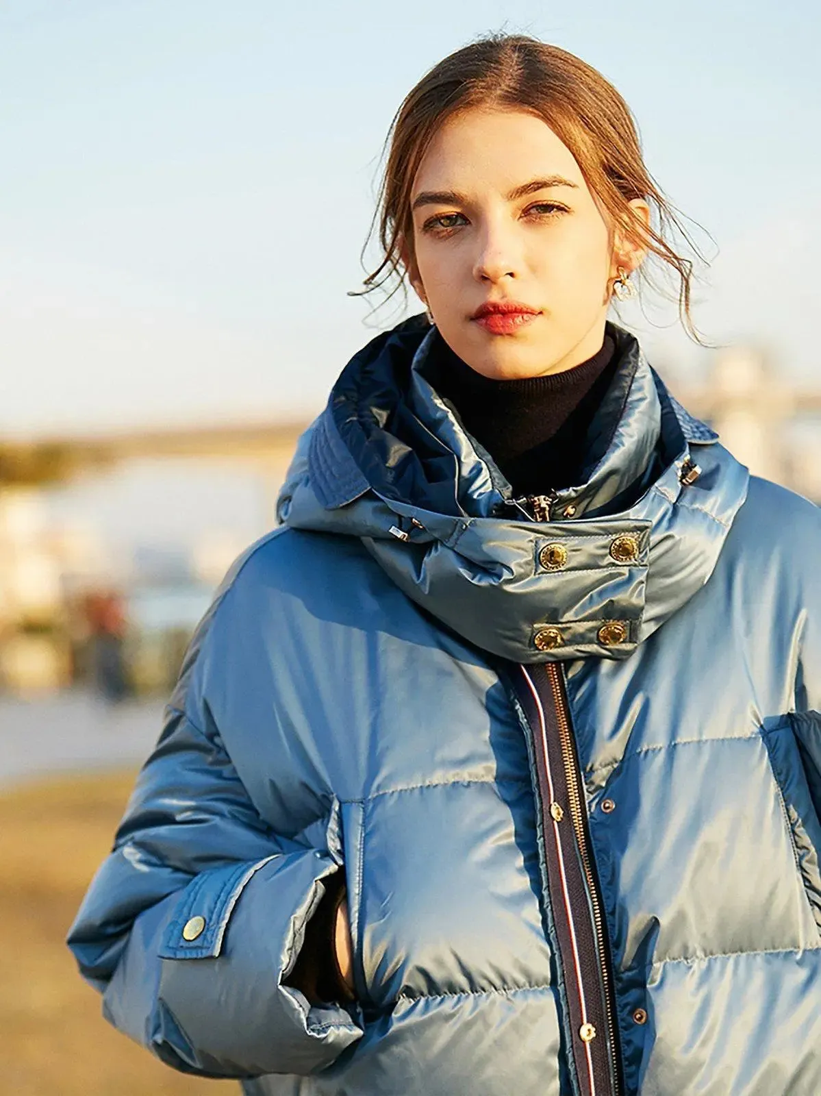 Oversized Hood Long Down Puffer Coat