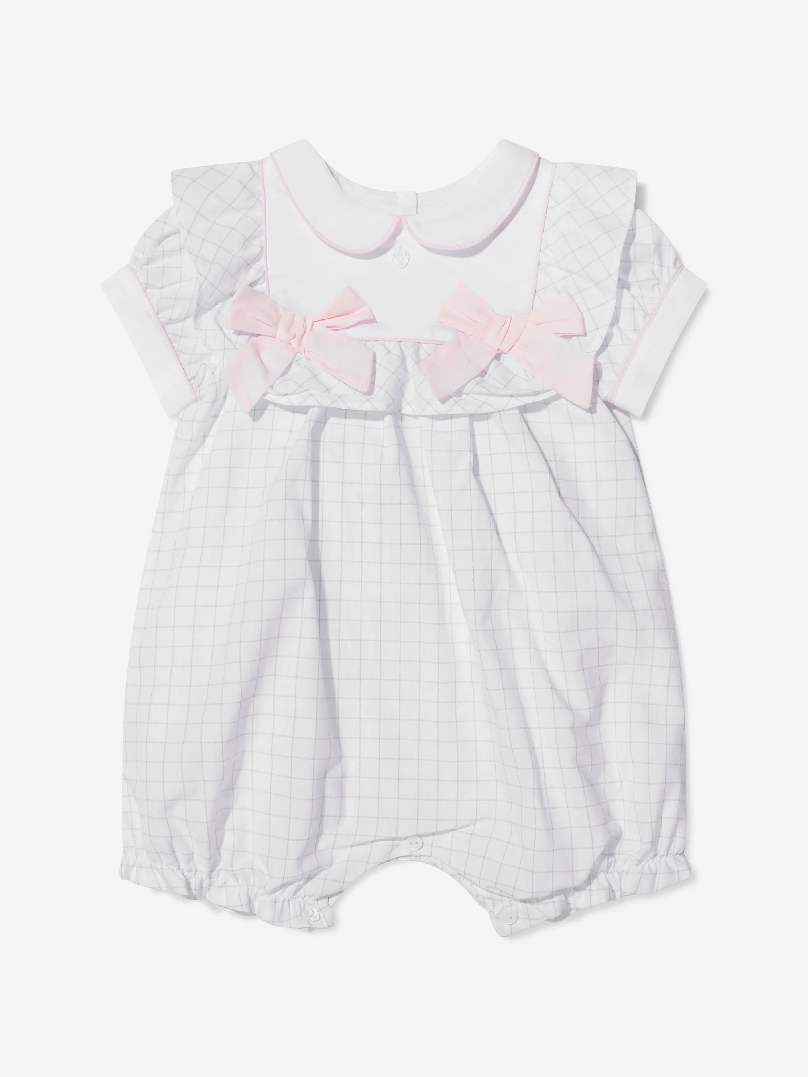 Patachou Baby Girls Cotton Check Bow Romper