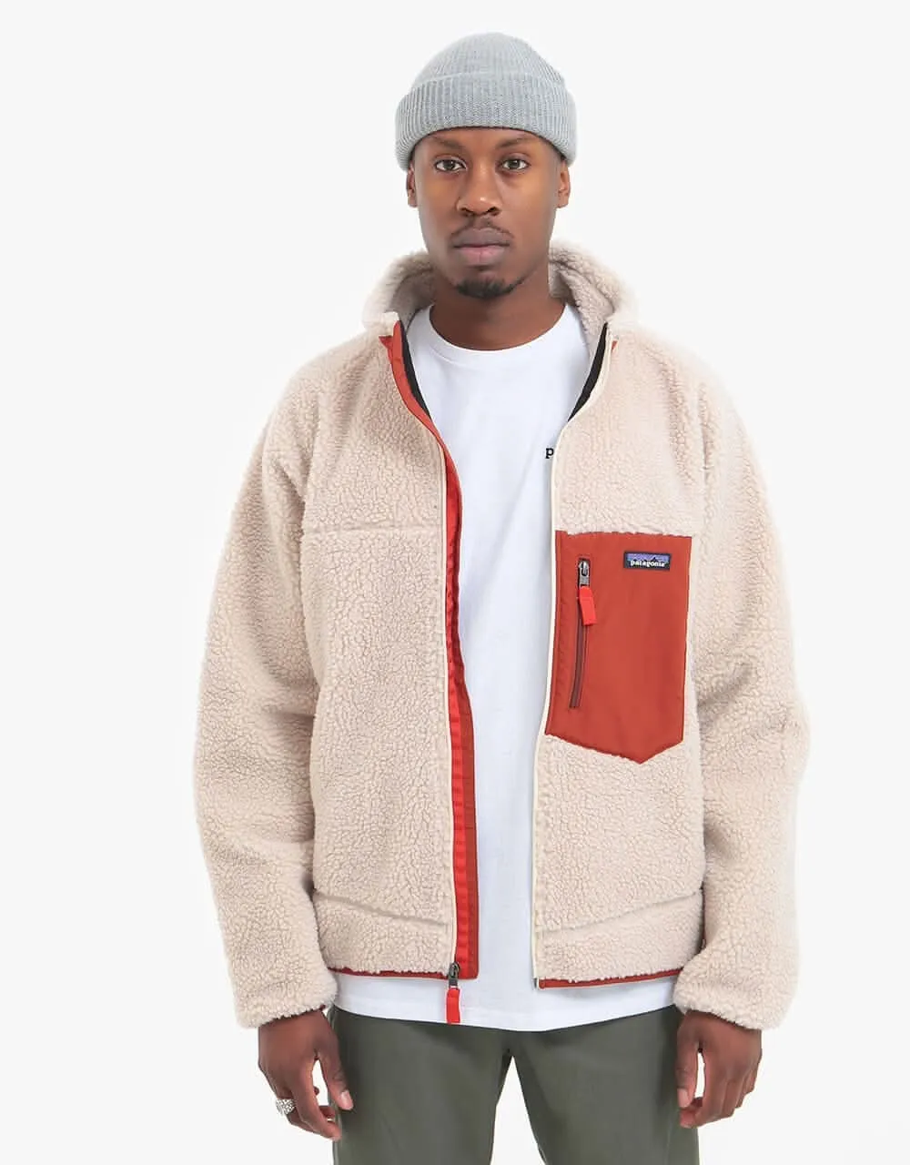 Patagonia Classic Retro-X® Jacket - Natural w/Barn Red