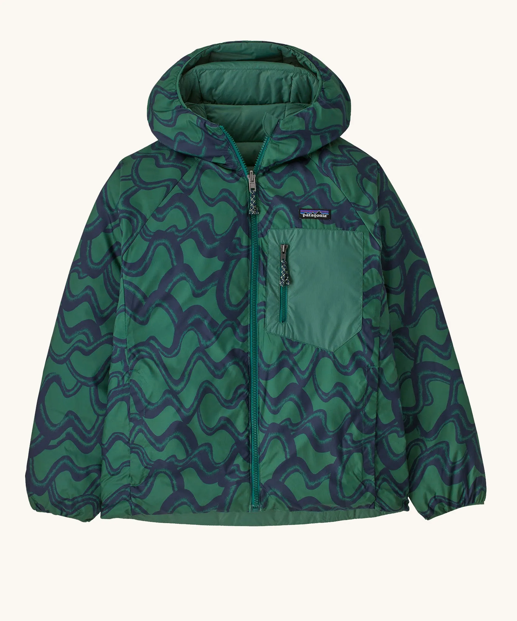 Patagonia Kids Reversible Down Hoody - Conifer Green