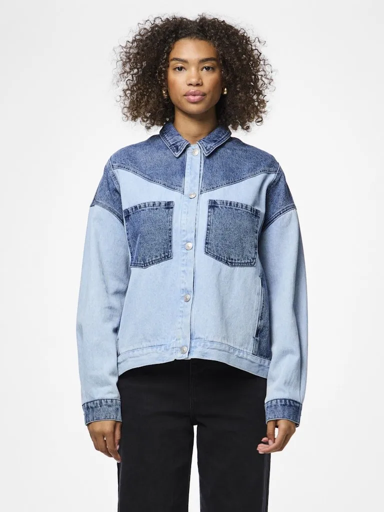 Pieces Famy - Loose fit denim skjorte