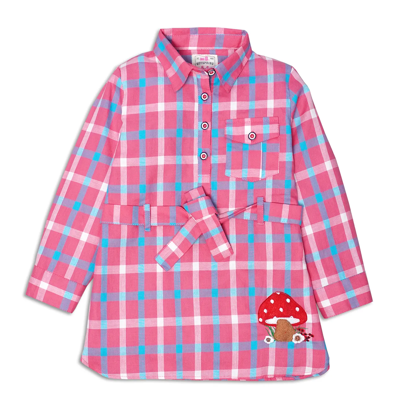 Pink Check Tunic Top