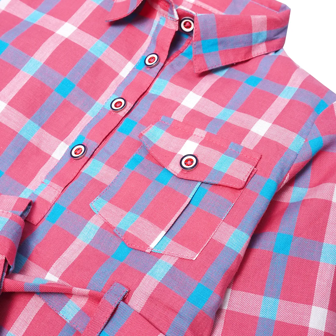 Pink Check Tunic Top