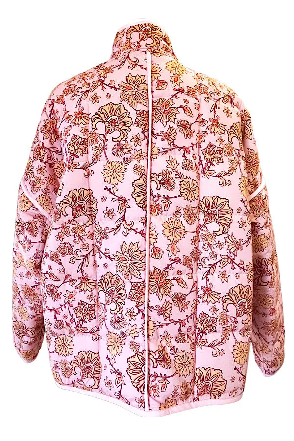 Pink Floral Lightweight Quilted Jacket-online exclusive