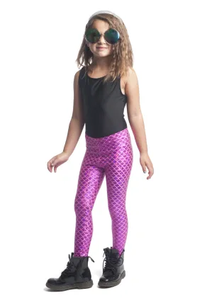 Pink Mermaid Kids Leggings