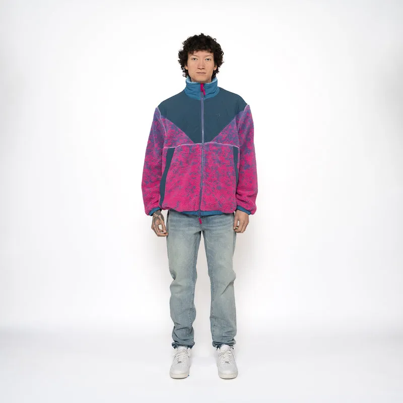 Politics Full Zip Sherpa Jacket - Mixed Berry