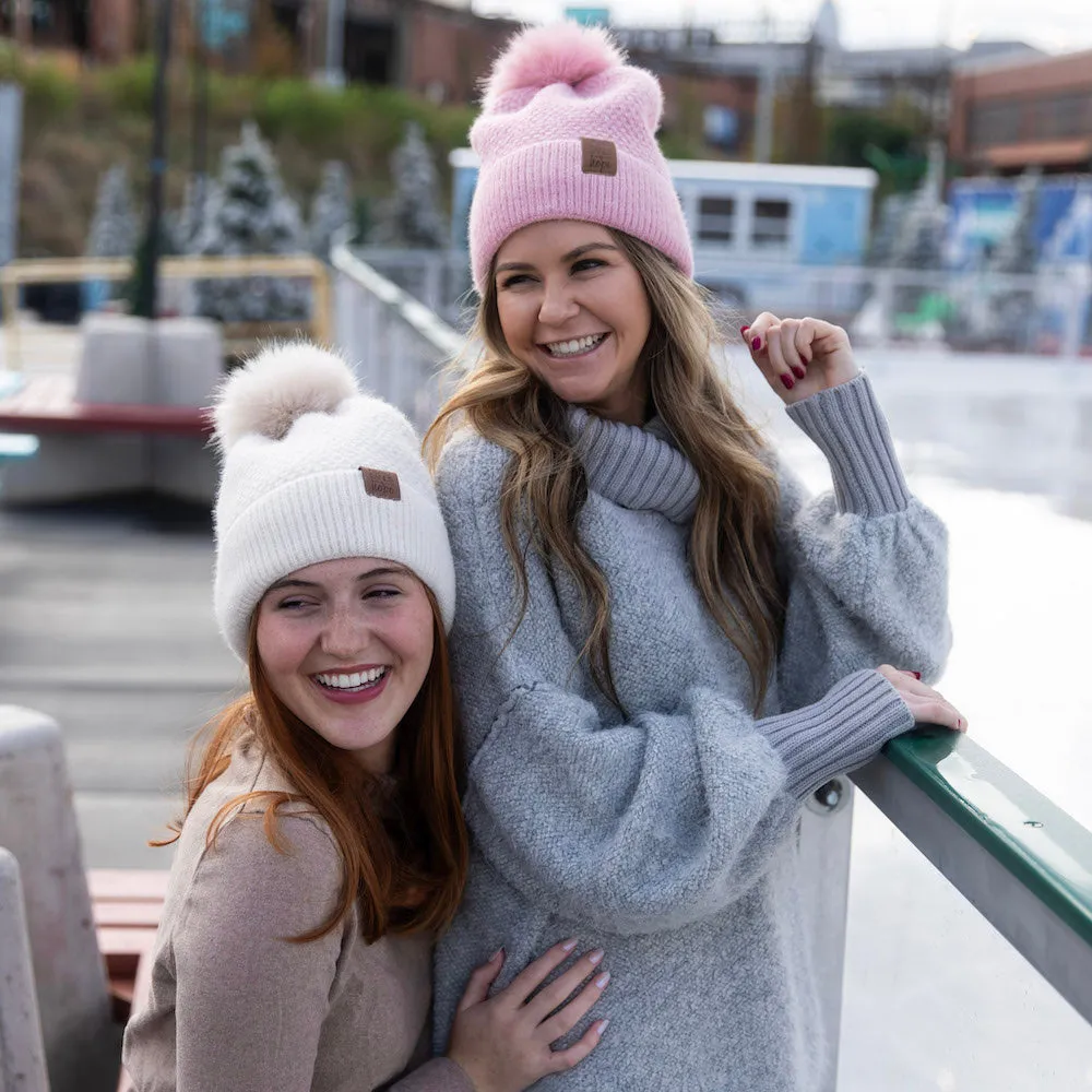 Pom Pom Beanie - Dusty Pink