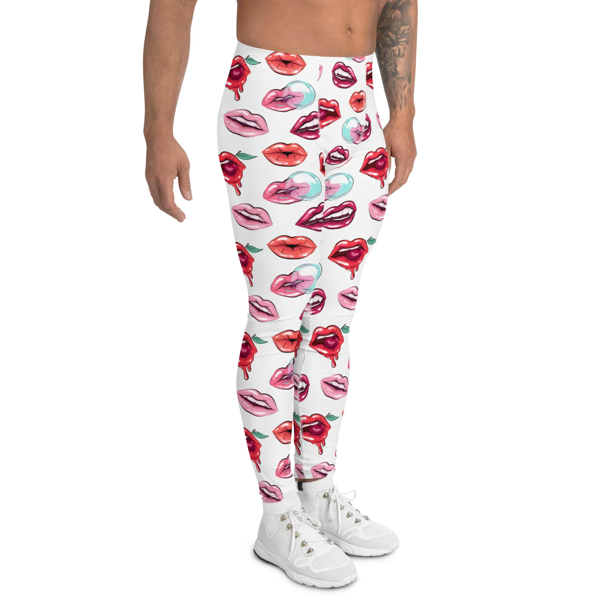 Pop Art Lips Men’s Leggings – Bold, Playful, and Perfect for Making a Statement