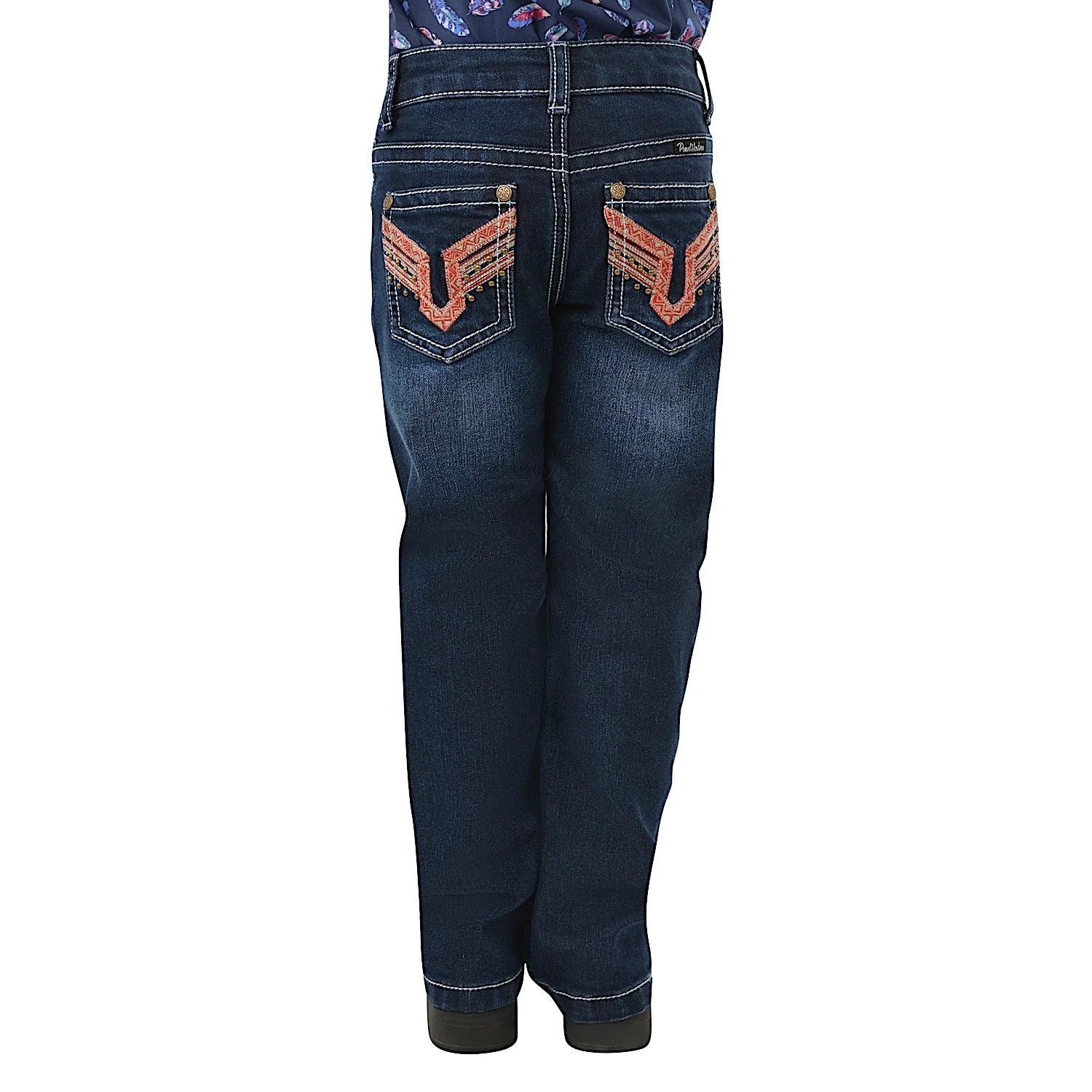 Pure Western Girls Aztec Bootcut Jean-Darkest Night