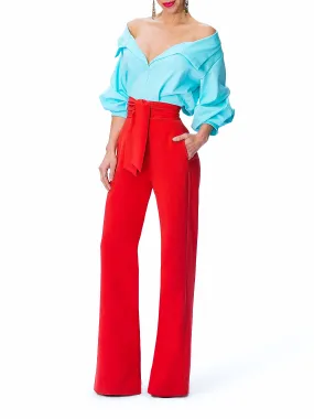 "Electra" Color Block Off Shoulder Jumpsuit