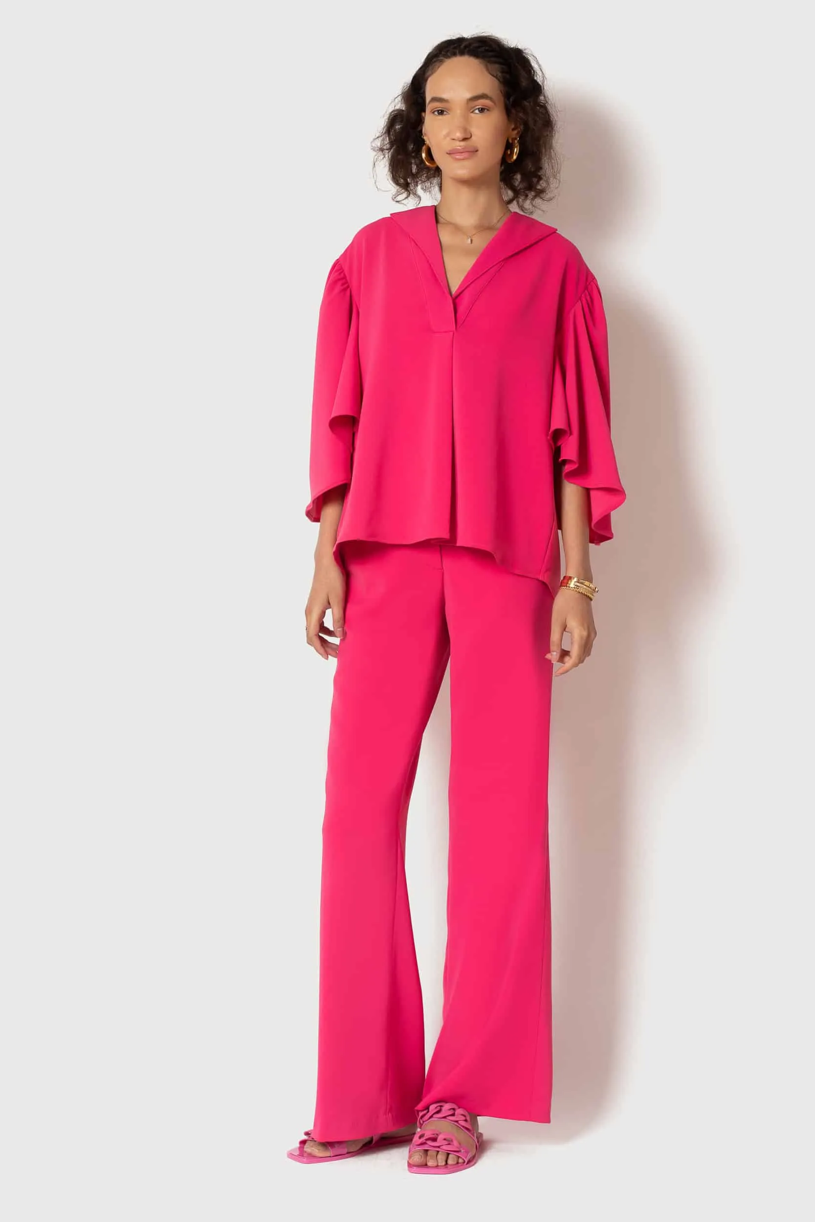 Raspberry Wide Leg Pant