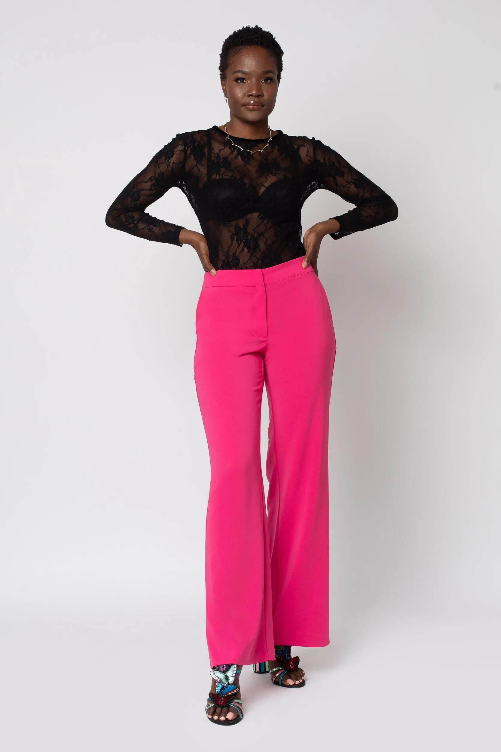 Raspberry Wide Leg Pant