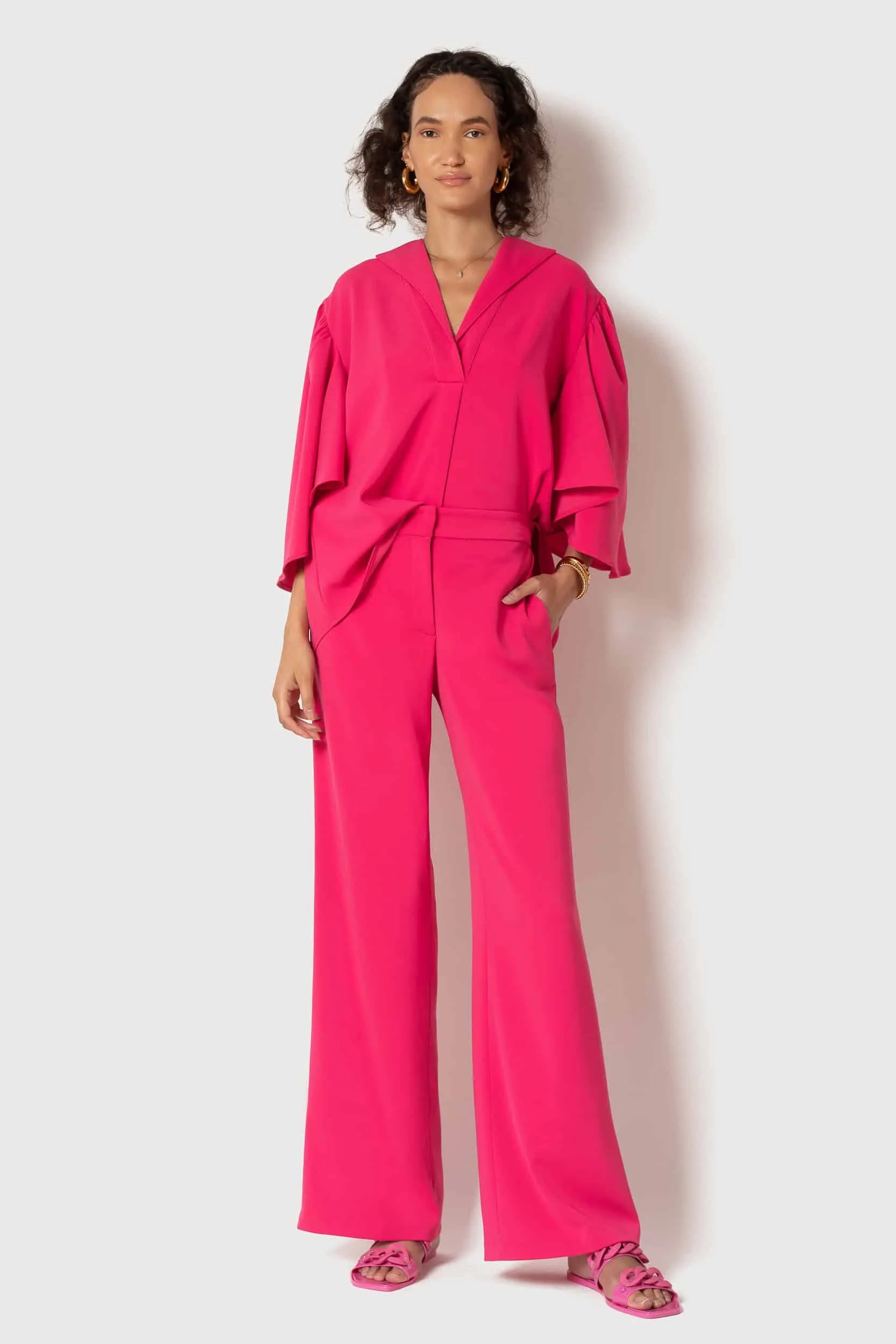 Raspberry Wide Leg Pant