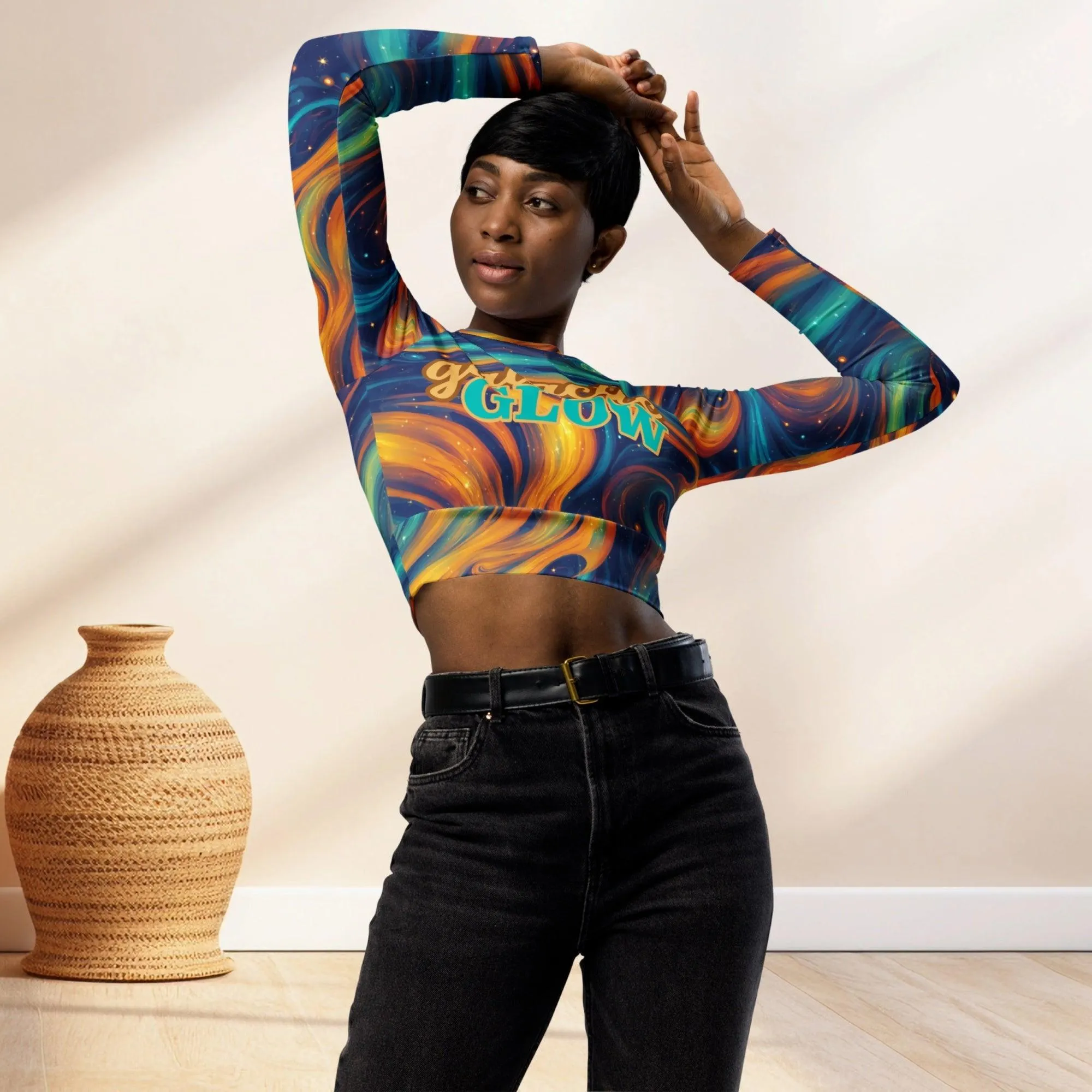 Recycled Long-sleeve Crop Top Stardust