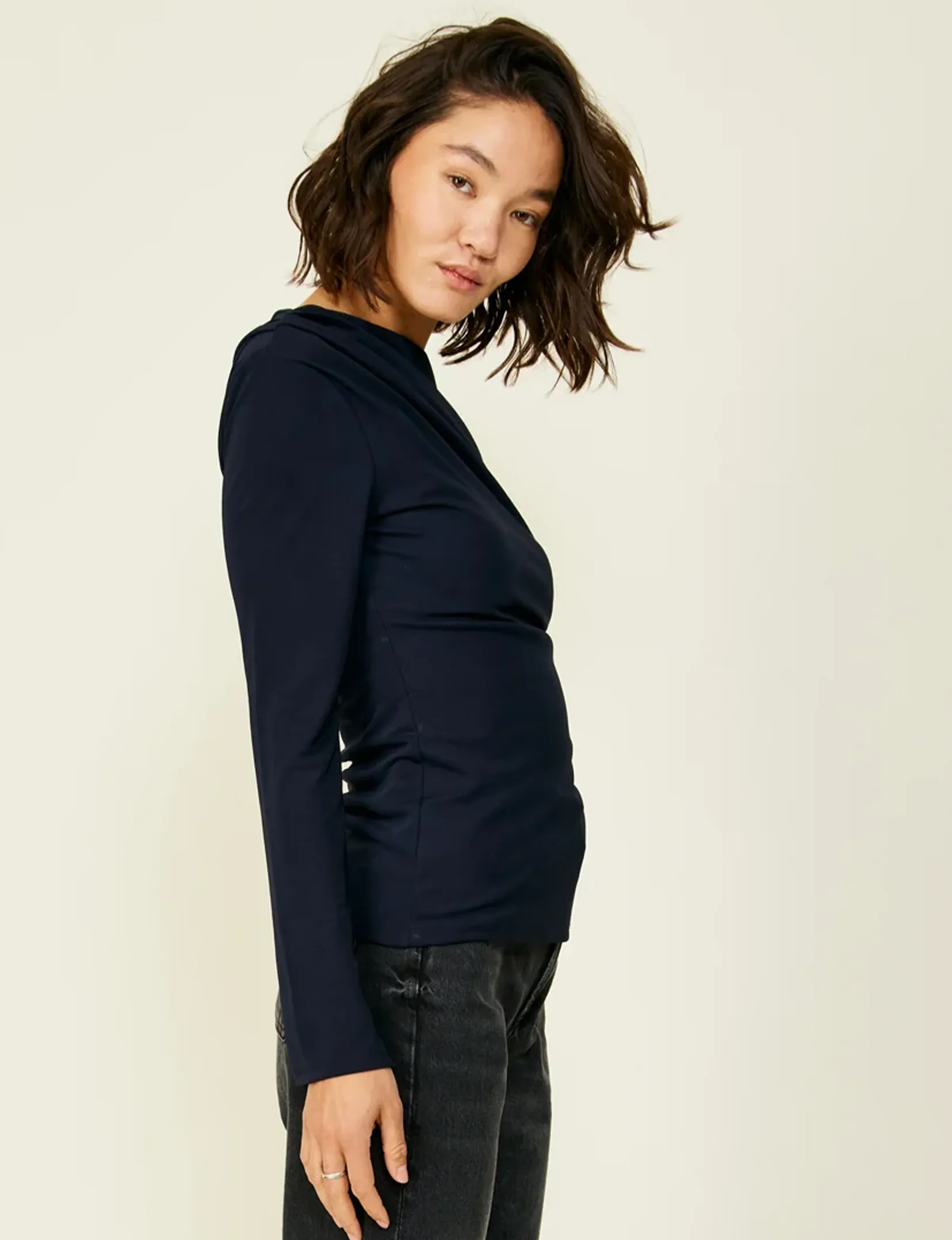 Riley Long Sleeve Top, Dark Navy