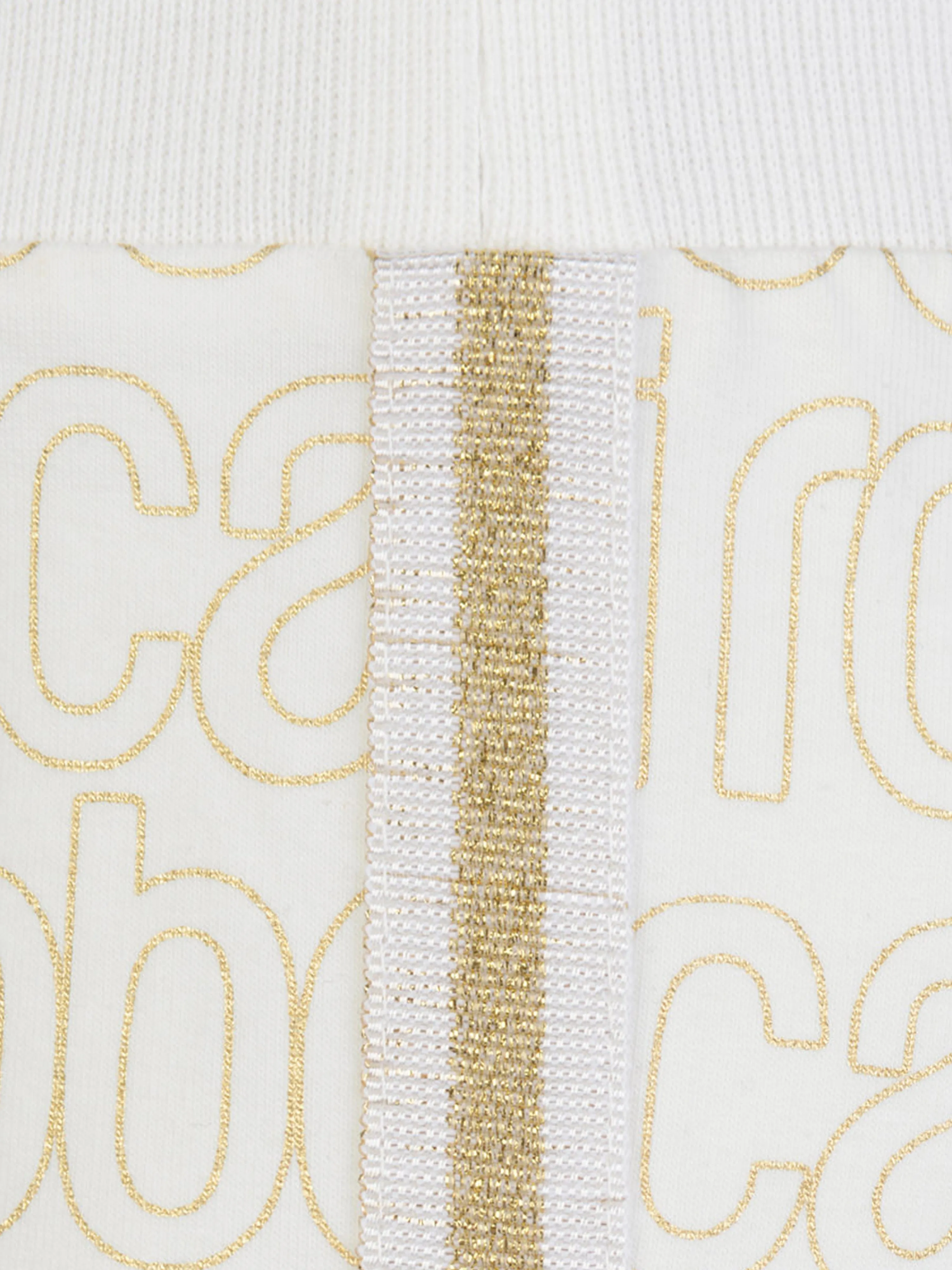 Roberto Cavalli Baby Girls Ivory & Logo Leggings