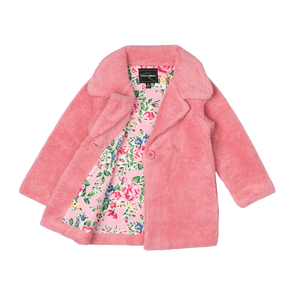 ROCK YOUR BABY - PINK FAUX SHERPA JACKET