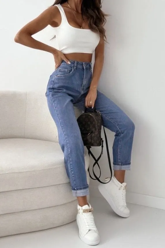 Ronnie Blue Denim Mom Jeans