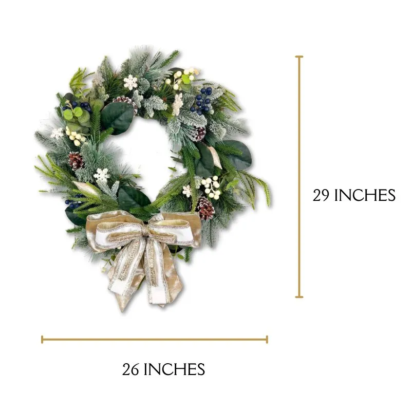 Rustic Glam Winter Wreath – Premium Holiday Door Decor