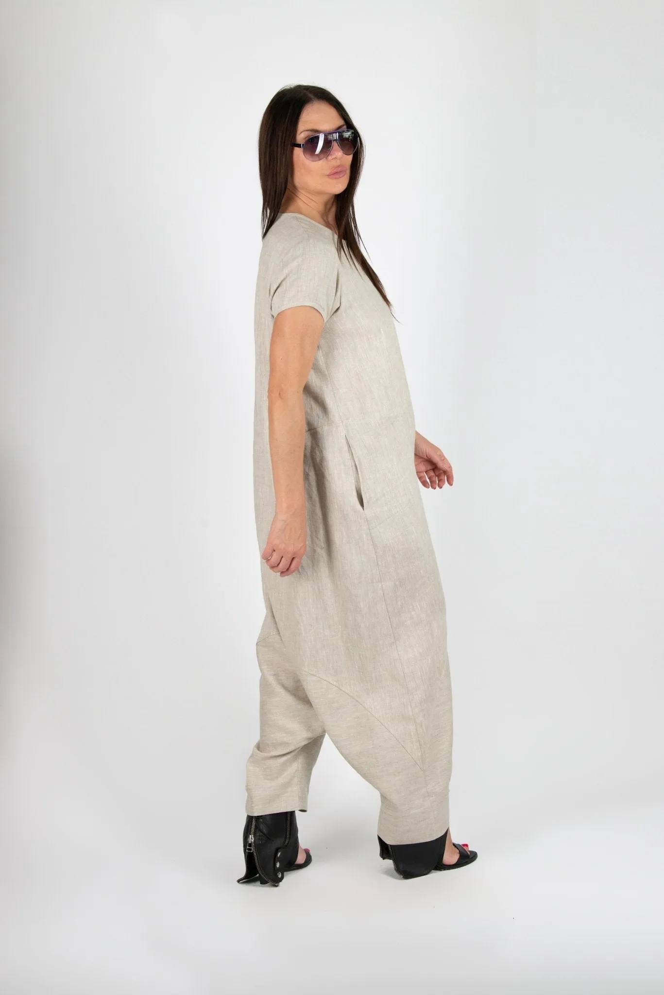 RUTH Harem Linen Jumpsuit