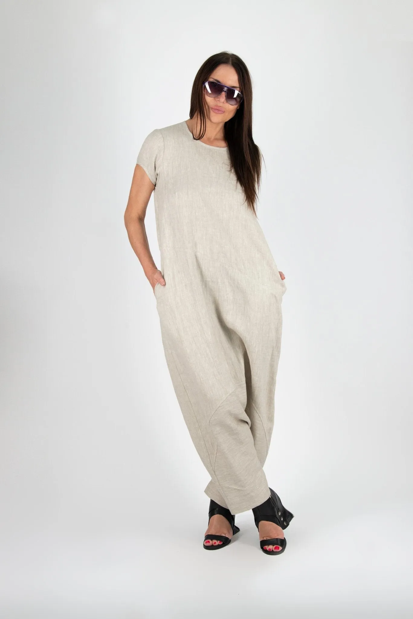 RUTH Harem Linen Jumpsuit