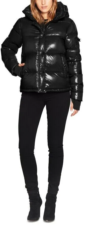 S13 Ella Lacquer Hooded Down Puffer Coat