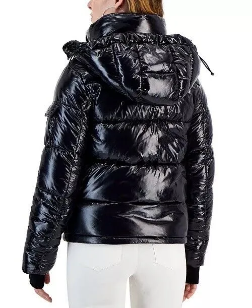 S13 Ella Lacquer Hooded Down Puffer Coat